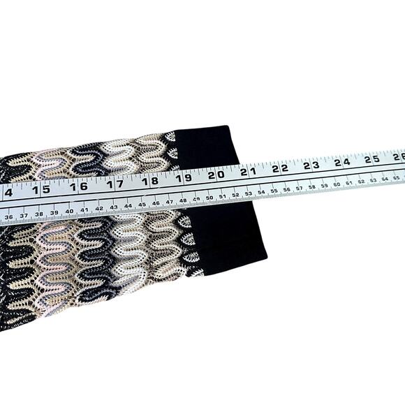 Misook Open Front Cardigan Sweater Women’s Small Multicolor Geometric Stretch - Picture 9 of 10